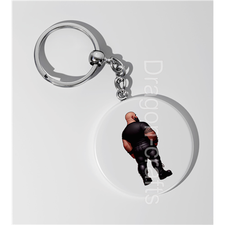 35mm Round Keyring - Leather Guy - 12