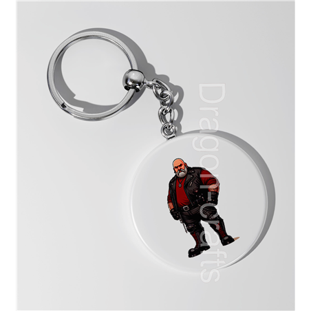 35mm Round Keyring - Leather Guy - 17