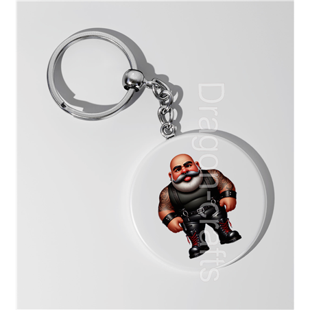 35mm Round Keyring - Leather Guy - 18