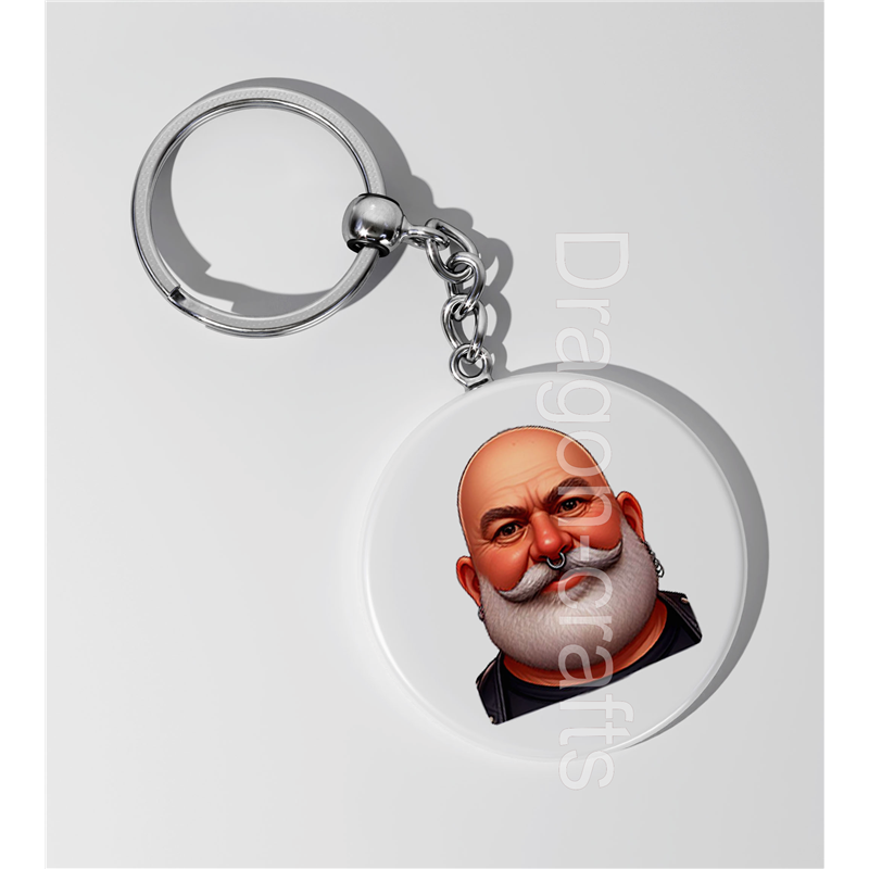 35mm Round Keyring - Leather Guy - 22 35mm Round Keyring - Leather Guy - 22