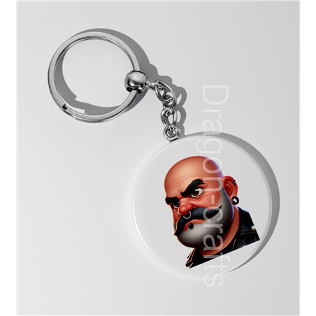 35mm Round Keyring - Leather Guy - 29