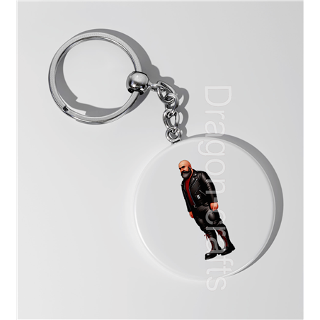 35mm Round Keyring - Leather Guy - 32