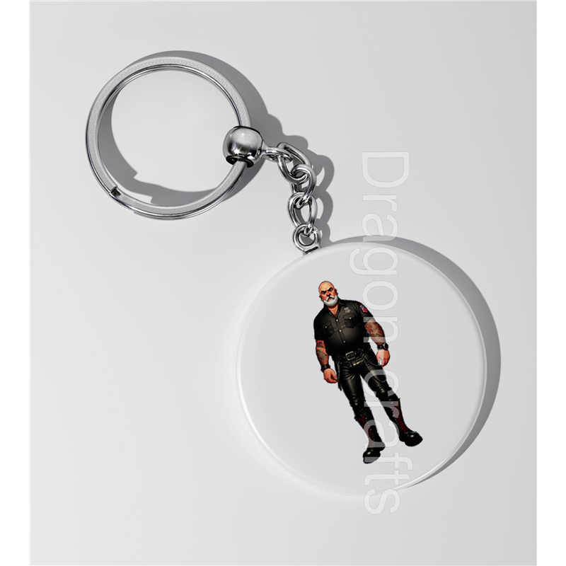 35mm Round Keyring - Leather Guy - 37 35mm Round Keyring - Leather Guy - 37