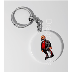 35mm Round Keyring - Leather Guy - 38