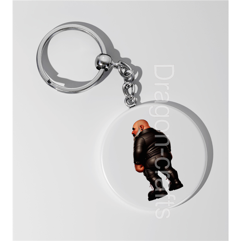 35mm Round Keyring - Leather Guy - 4 35mm Round Keyring - Leather Guy - 4