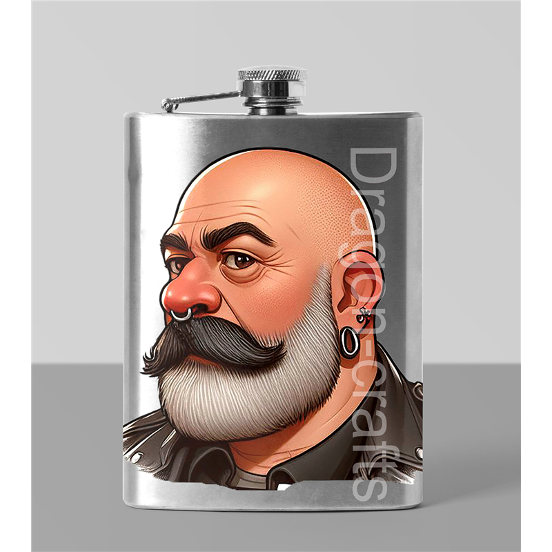 8oz Hip Flask - Leather Guy - 13