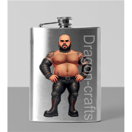 8oz Hip Flask - Leather Guy - 15
