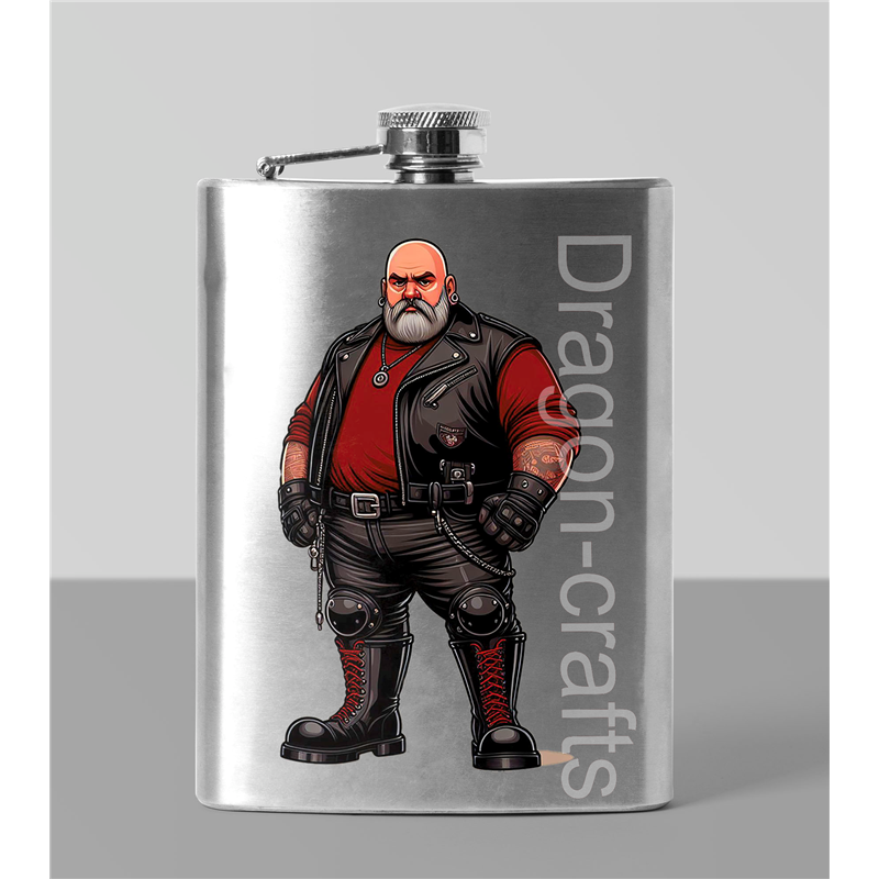 8oz Hip Flask - Leather Guy - 17