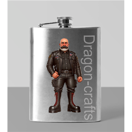 8oz Hip Flask - Leather Guy - 2