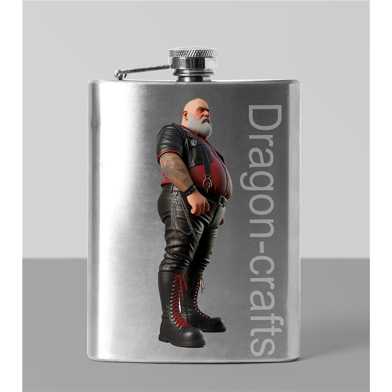 8oz Hip Flask - Leather Guy - 21