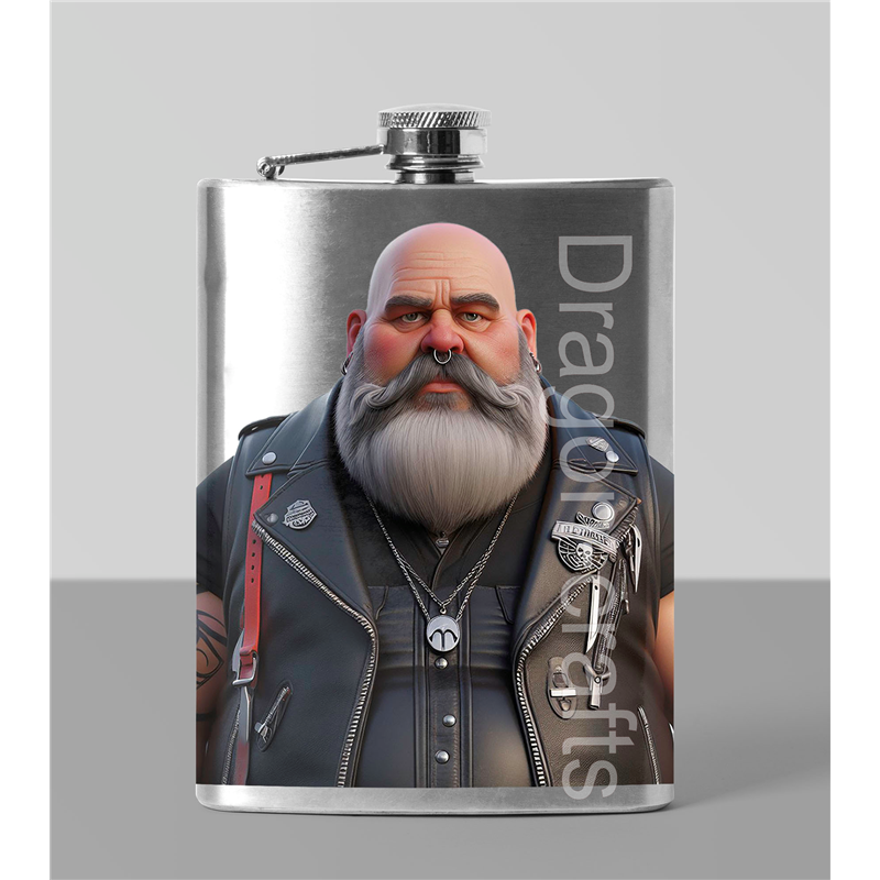 8oz Hip Flask - Leather Guy - 25