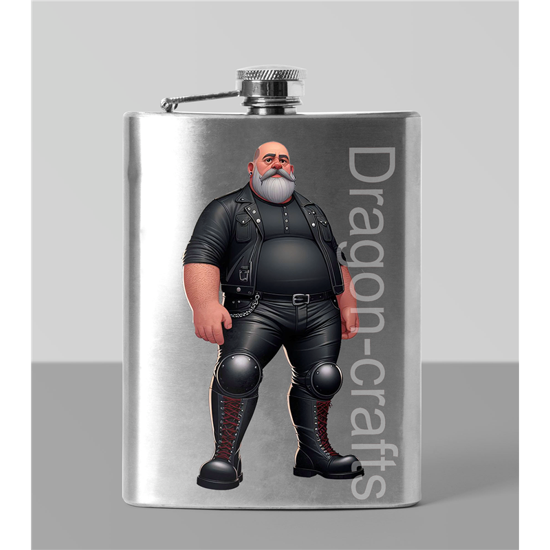 8oz Hip Flask - Leather Guy - 28