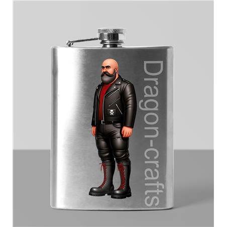 8oz Hip Flask - Leather Guy - 32