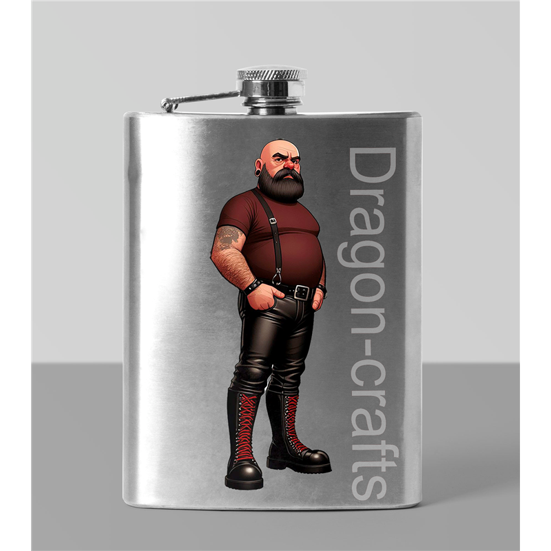 8oz Hip Flask - Leather Guy - 33