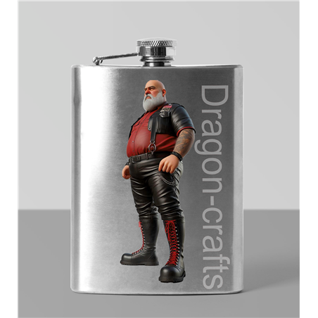 8oz Hip Flask - Leather Guy - 34