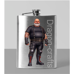 8oz Hip Flask - Leather Guy - 35