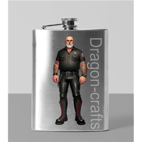 8oz Hip Flask - Leather Guy - 37