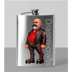 8oz Hip Flask - Leather Guy - 38