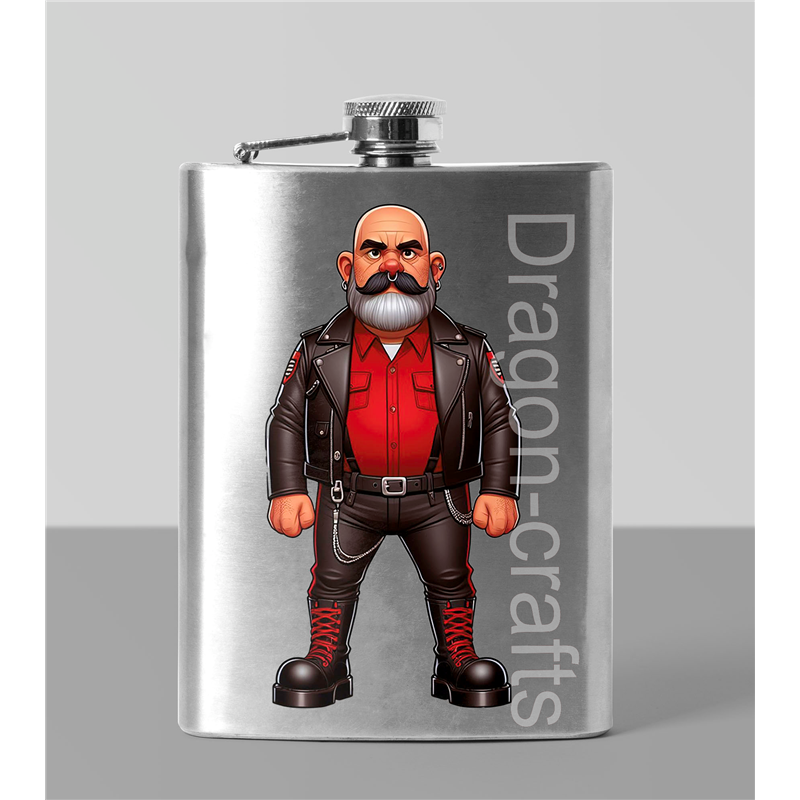 8oz Hip Flask - Leather Guy - 39 8oz Hip Flask - Leather Guy - 39