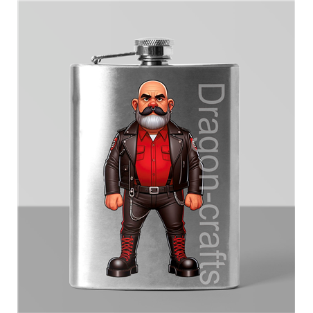 8oz Hip Flask - Leather Guy - 39