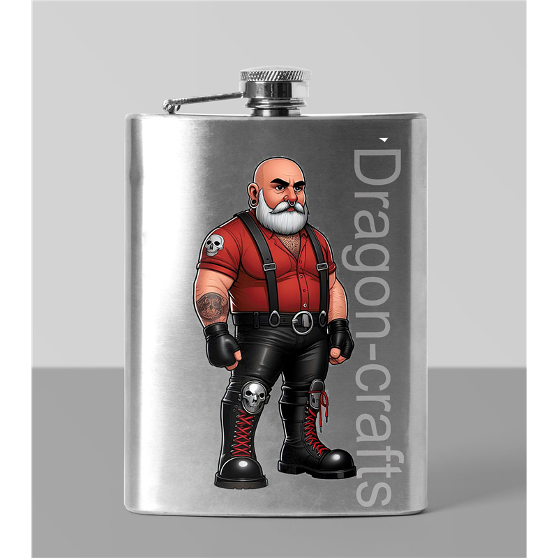 8oz Hip Flask - Leather Guy - 41 8oz Hip Flask - Leather Guy - 41