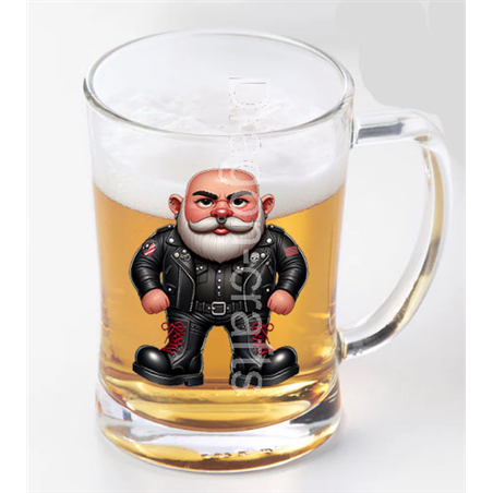 Glass Tankard - Leather Guy - 1
