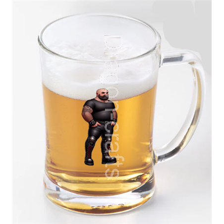 Glass Tankard - Leather Guy - 11