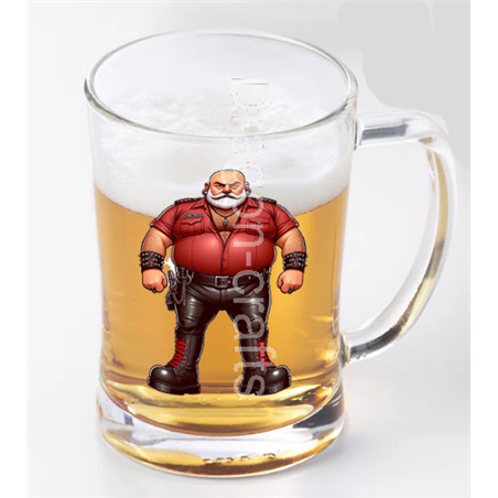 Glass Tankard - Leather Guy - 14