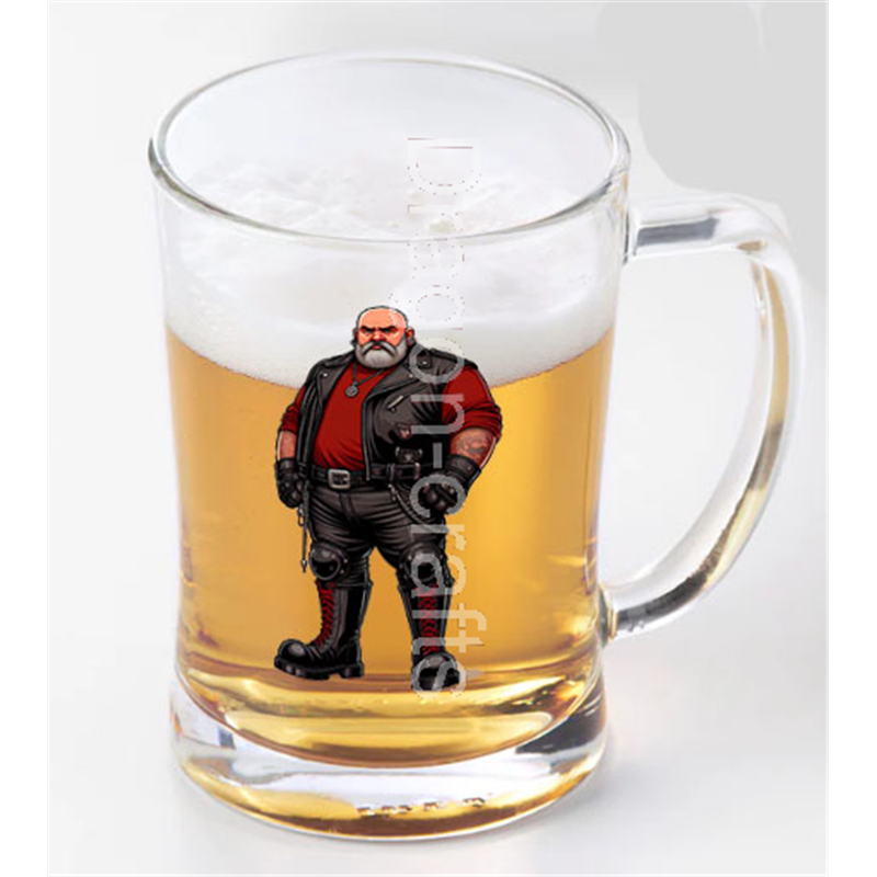 Glass Tankard - Leather Guy - 17