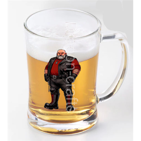 Glass Tankard - Leather Guy - 17