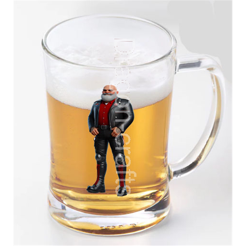 Glass Tankard - Leather Guy - 20