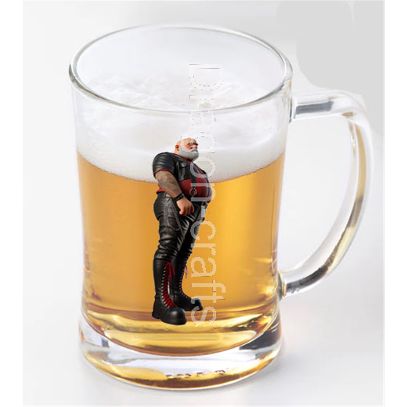 Glass Tankard - Leather Guy - 21