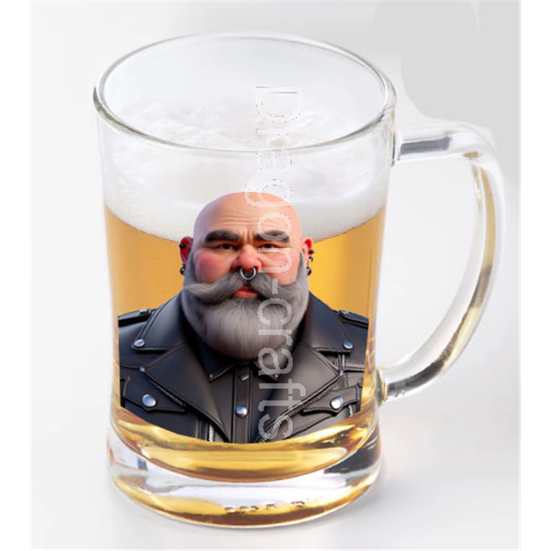 Glass Tankard - Leather Guy - 23