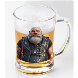 Glass Tankard - Leather Guy - 25