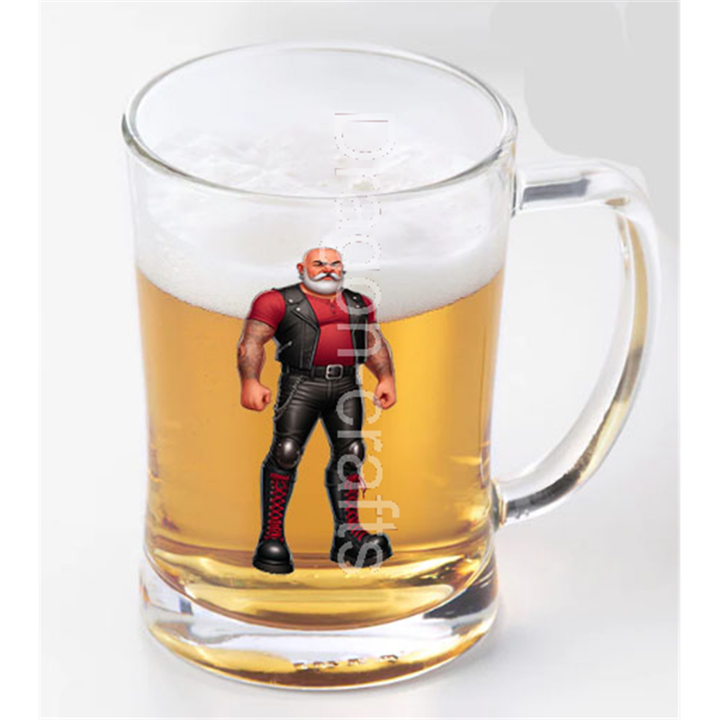 Glass Tankard - Leather Guy - 27