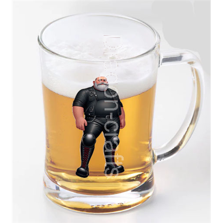 Glass Tankard - Leather Guy - 28