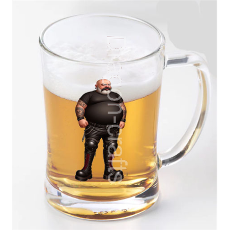 Glass Tankard - Leather Guy - 30
