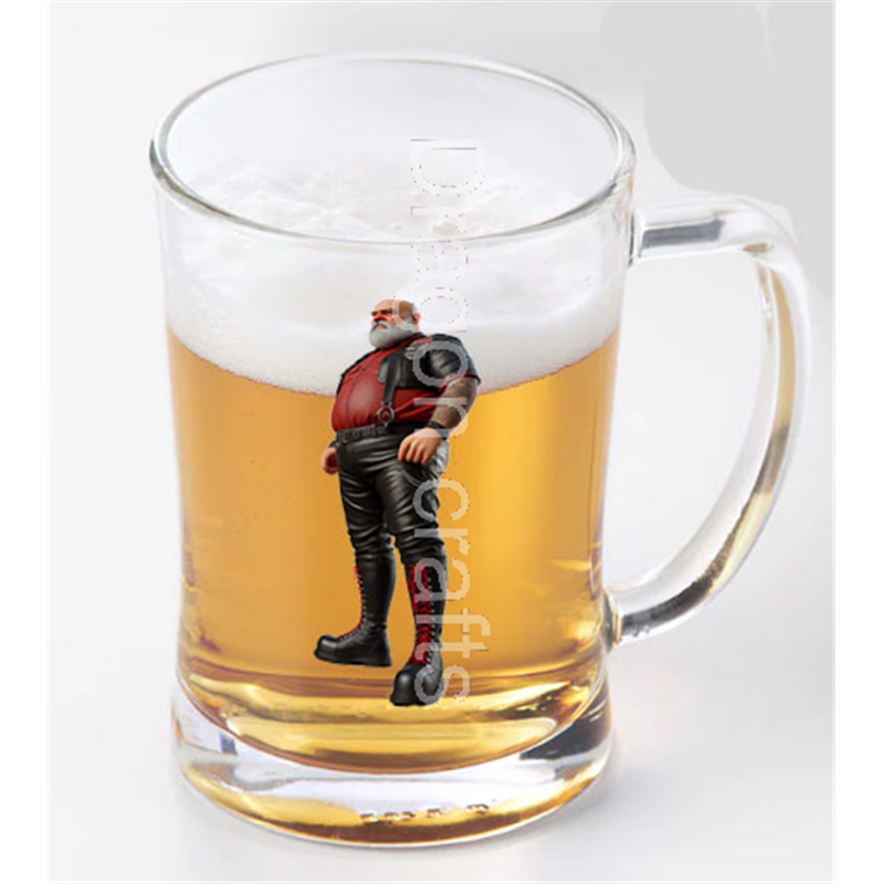 Glass Tankard - Leather Guy - 34