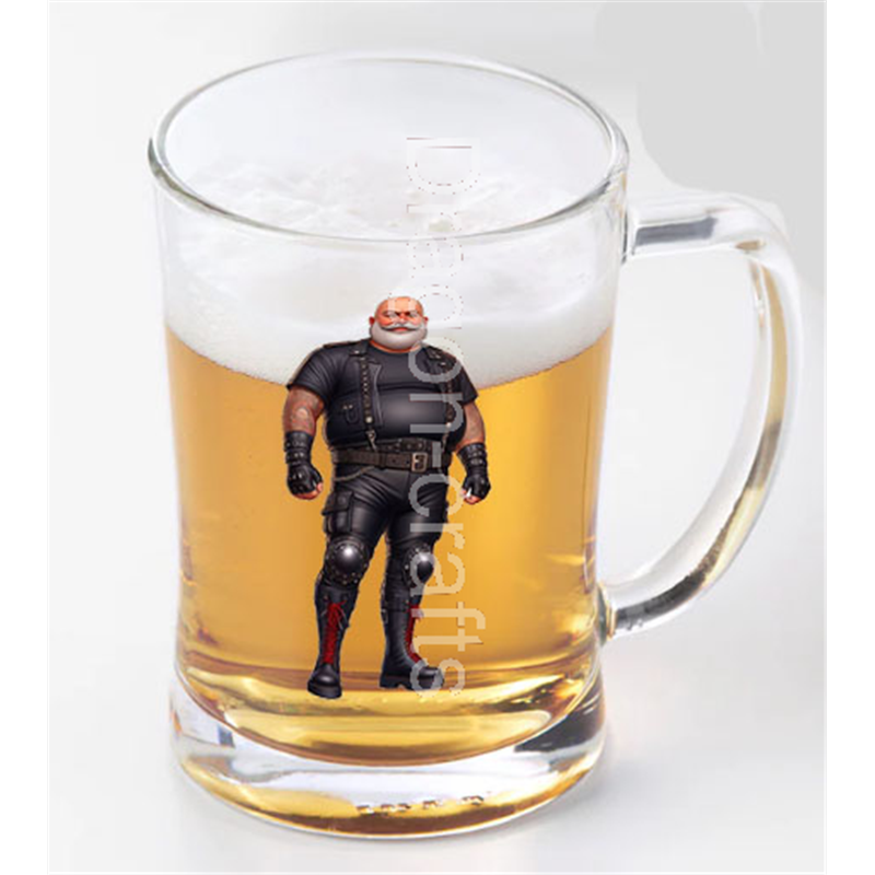 Glass Tankard - Leather Guy - 35