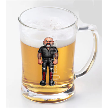 Glass Tankard - Leather Guy - 36