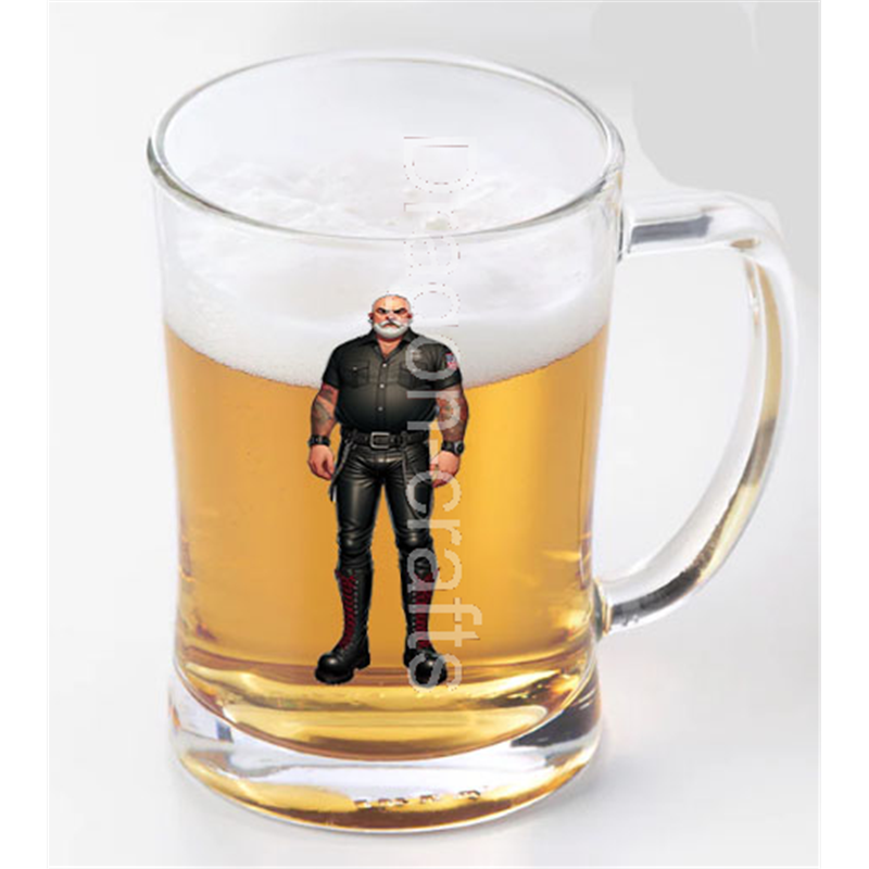 Glass Tankard - Leather Guy - 37