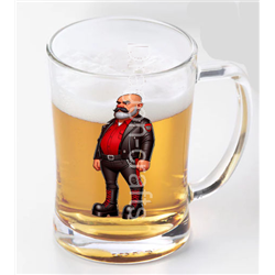 Glass Tankard - Leather Guy - 38