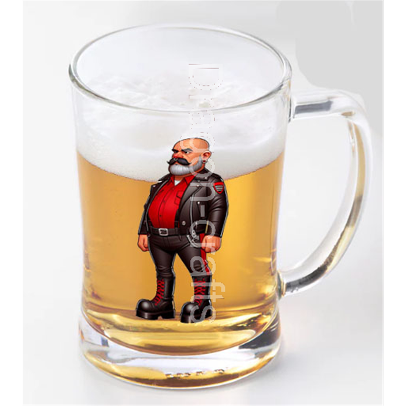 Glass Tankard - Leather Guy - 38