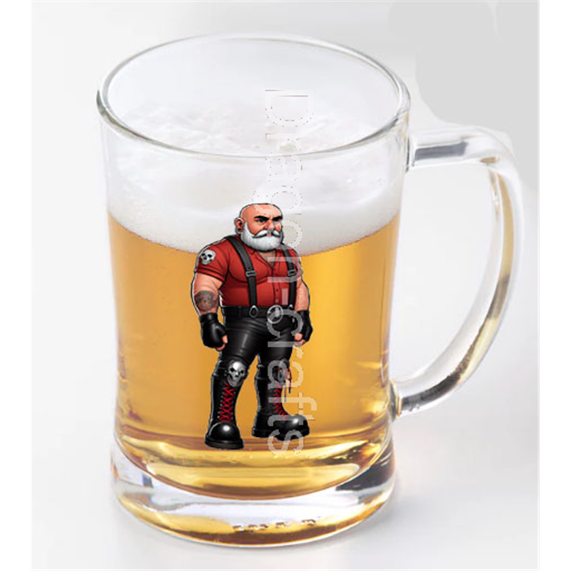Glass Tankard - Leather Guy - 41 Glass Tankard - Leather Guy - 41