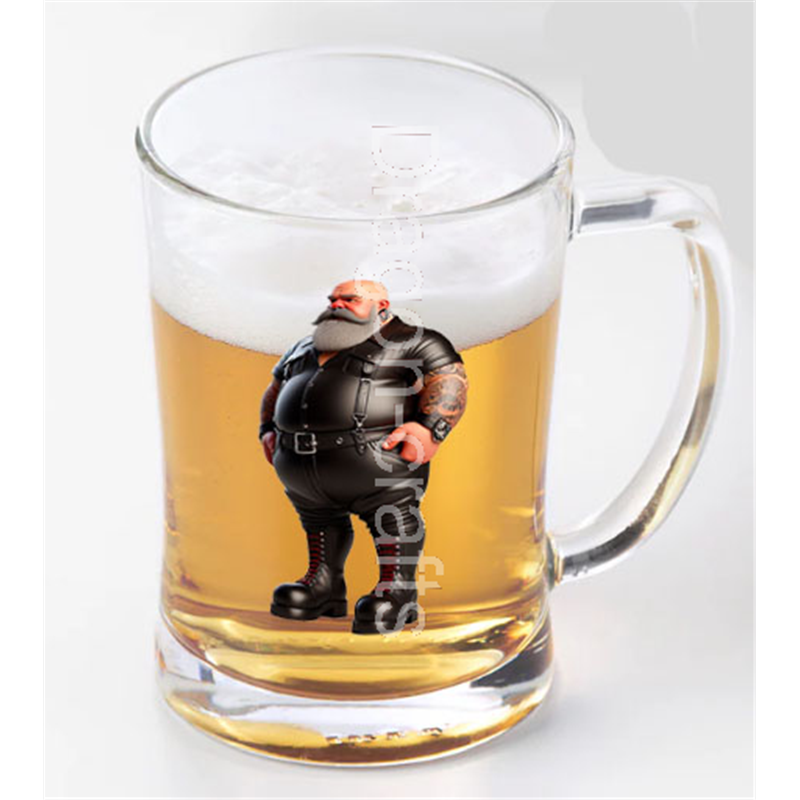 Glass Tankard - Leather Guy - 42