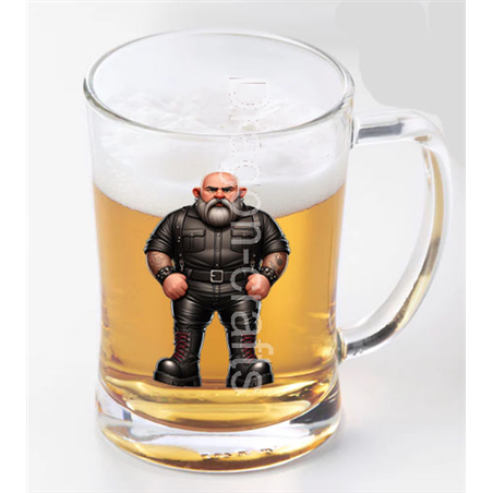 Glass Tankard - Leather Guy - 9