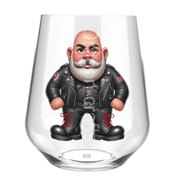 Stemless Wine Glass - Leather Guy - 1