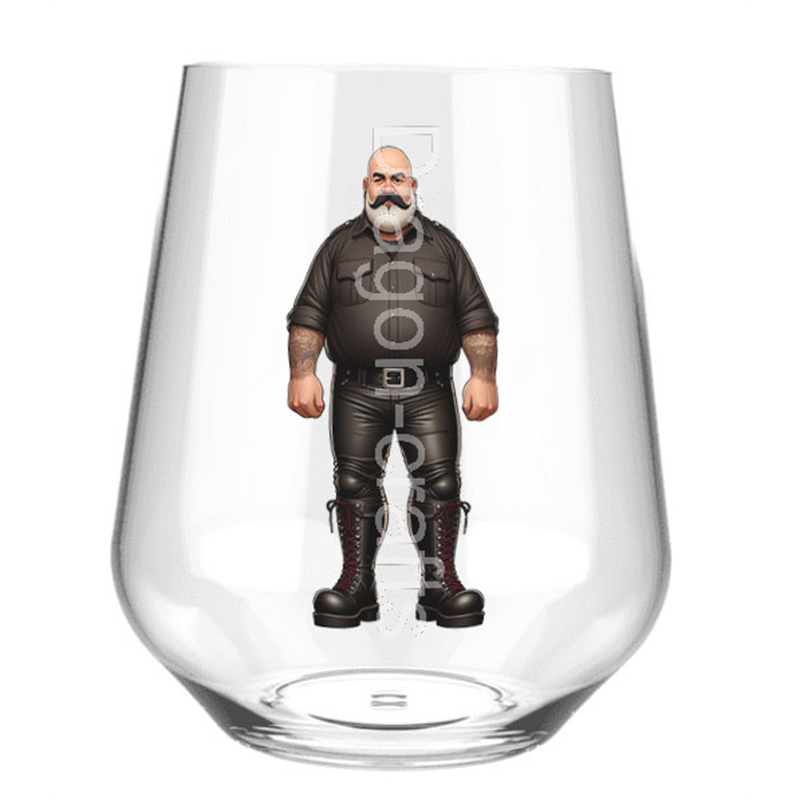 Stemless Wine Glass - Leather Guy - 10