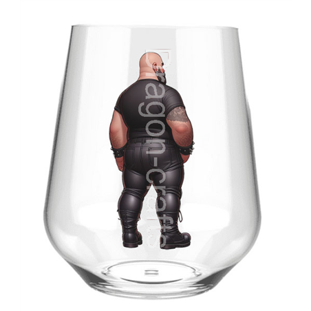 Stemless Wine Glass - Leather Guy - 12