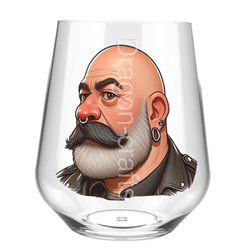 Stemless Wine Glass - Leather Guy - 13